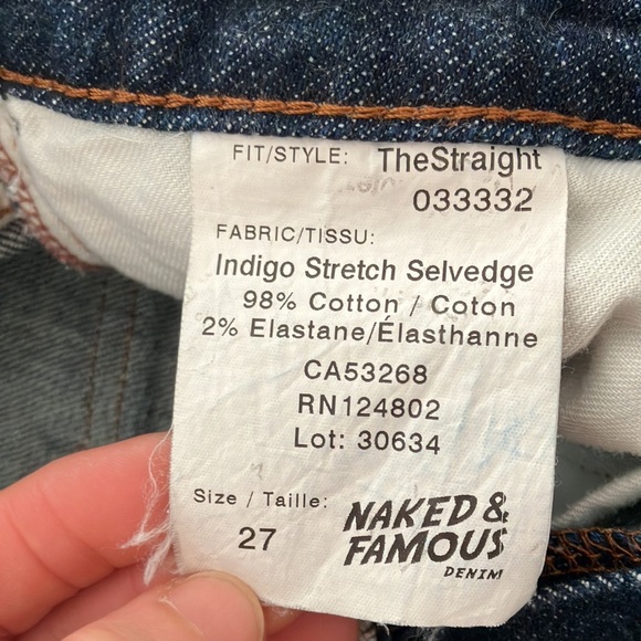 Y2k NAKED & FAMOUS THE STRAIGHT MID WAIST WOMEN’S JEANS SIZE 27/26 - Picture 4 of 12